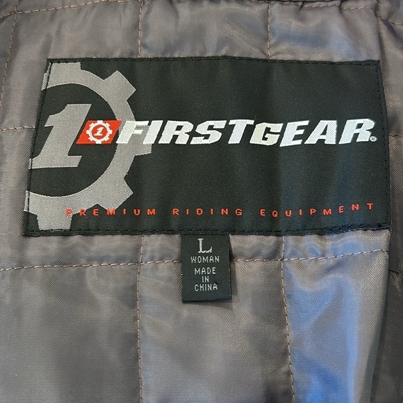 First Gear Women’s Motorcycle Riding Jacket Baby Pink White Pinstriped Mob Wife - Picture 9 of 16